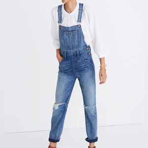 Madewell Women’s Denim Straight-Leg Overalls